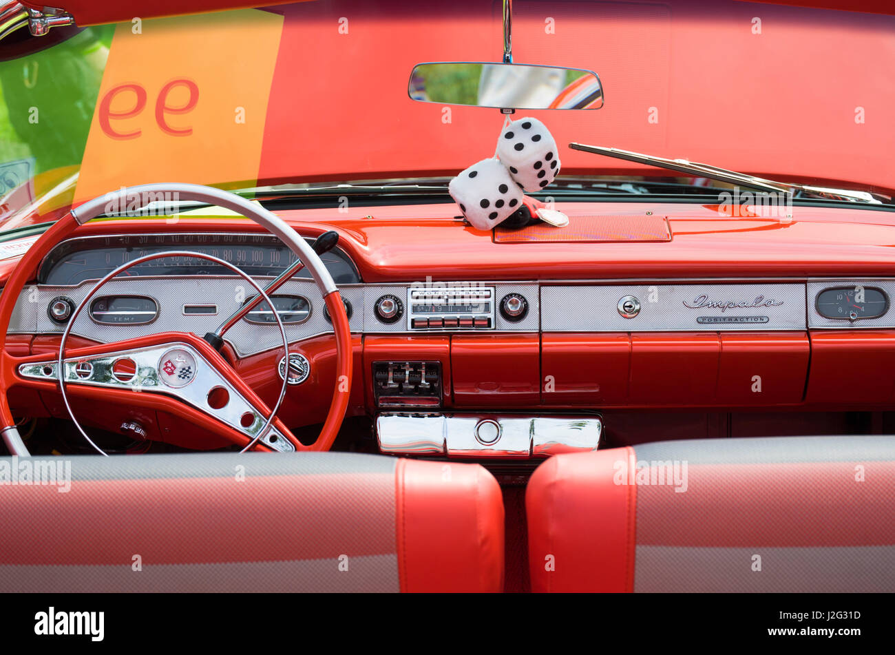 USA, Massachusetts, Beverly Farms, antique cars, 1960s Chevrolet Impala