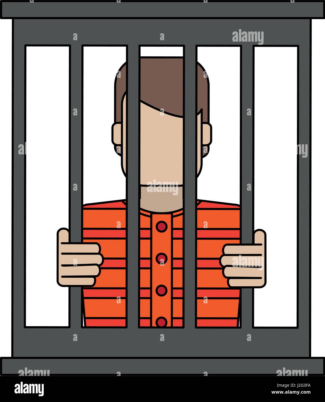 Man behind bars Stock Vector Images Alamy