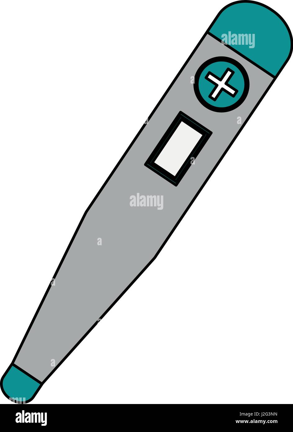 color graphic digital thermometer with button Stock Vector