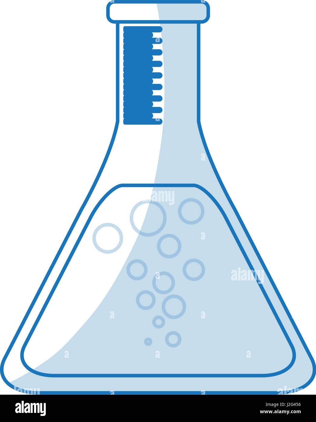 blue silhouette shading glass beaker for laboratory Stock Vector Image