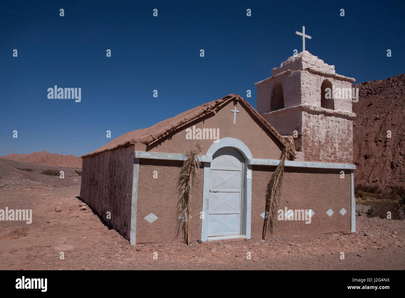 A small, abandoned church outside of San Pedro de Atacama Stock Photo
