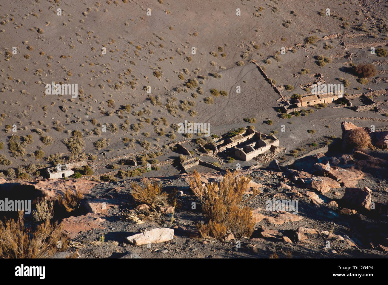 Abandoned town of Talabre high in the Andes near San Pedro. Stock Photo