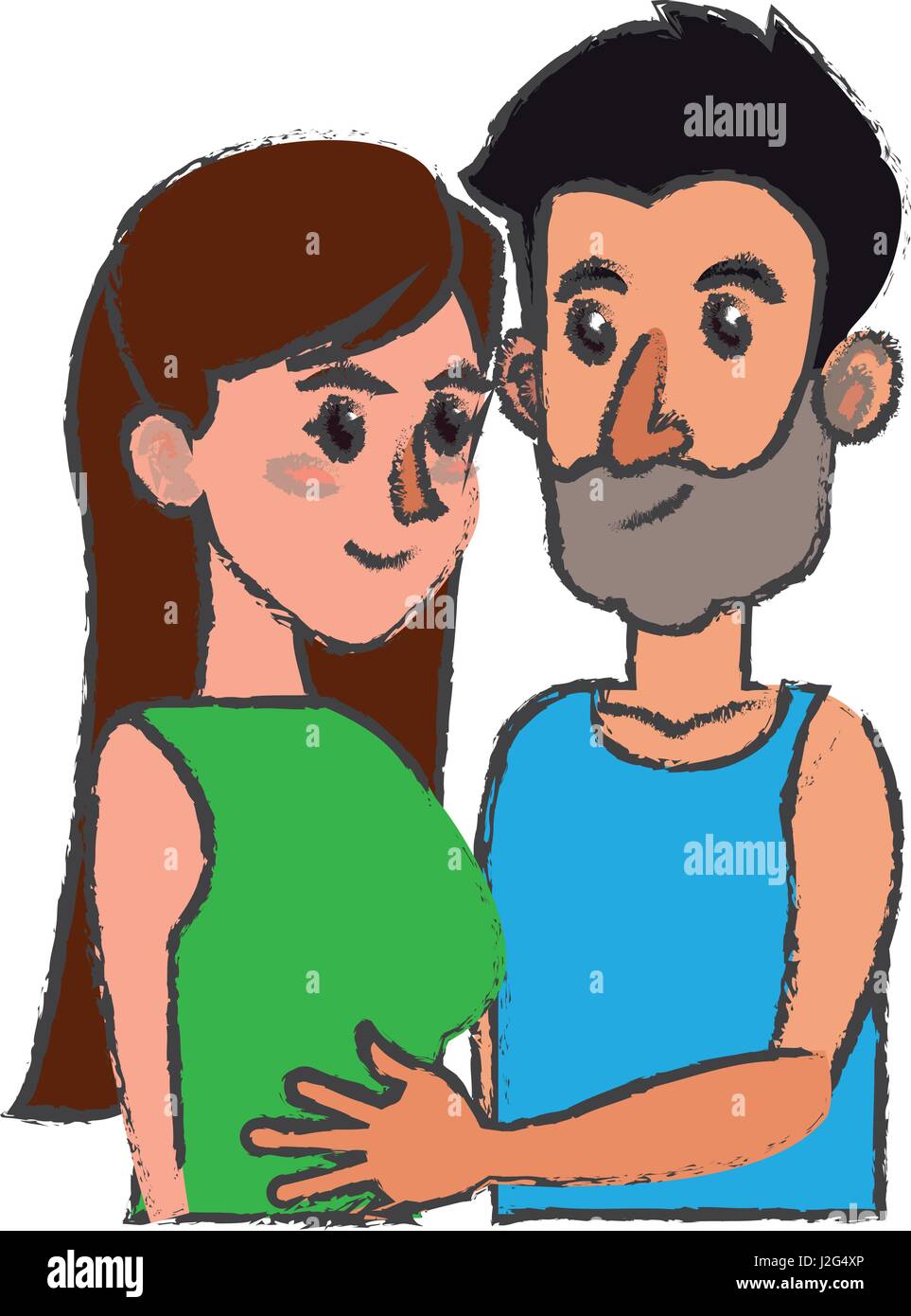 embracing couple relationship together design Stock Vector Image & Art ...