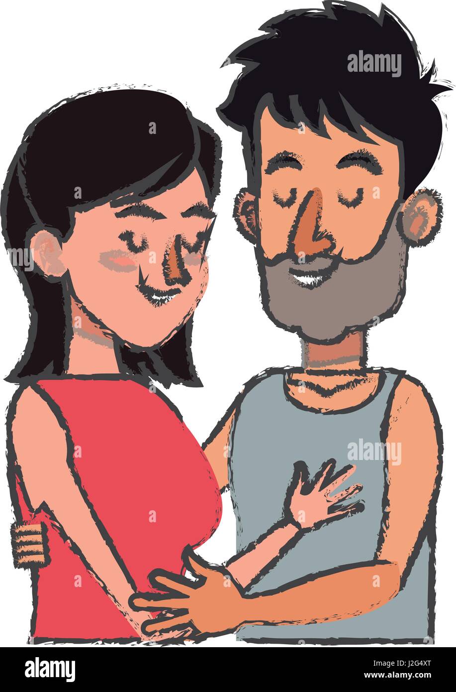 embracing couple relationship together design Stock Vector Image & Art ...