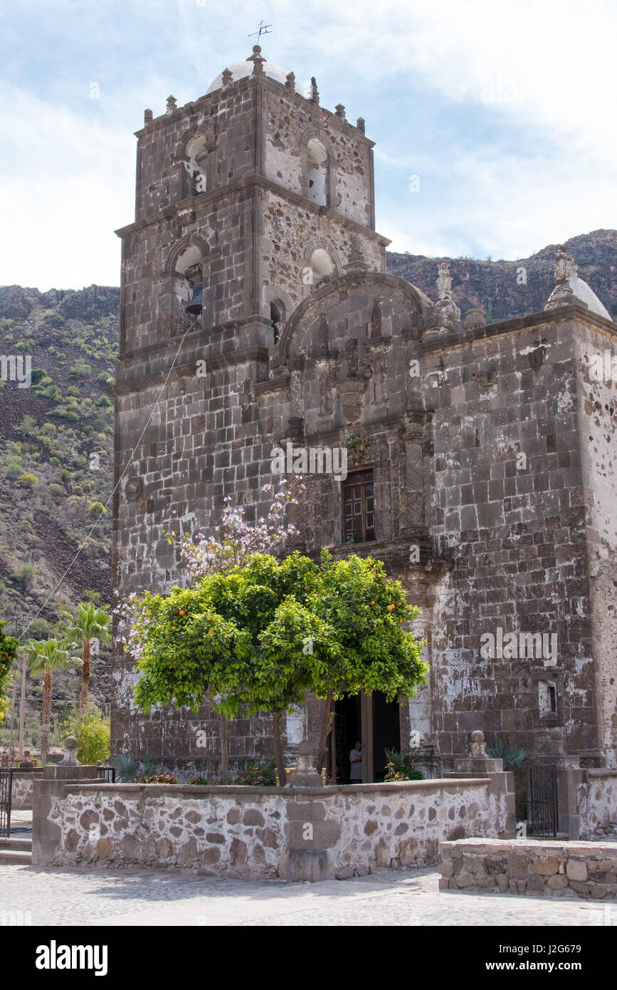 Mexico, Baja California Sur. Mission San Javier, Roman Catholic Jesuit. Founded 1699 closed 1817 Stock Photo