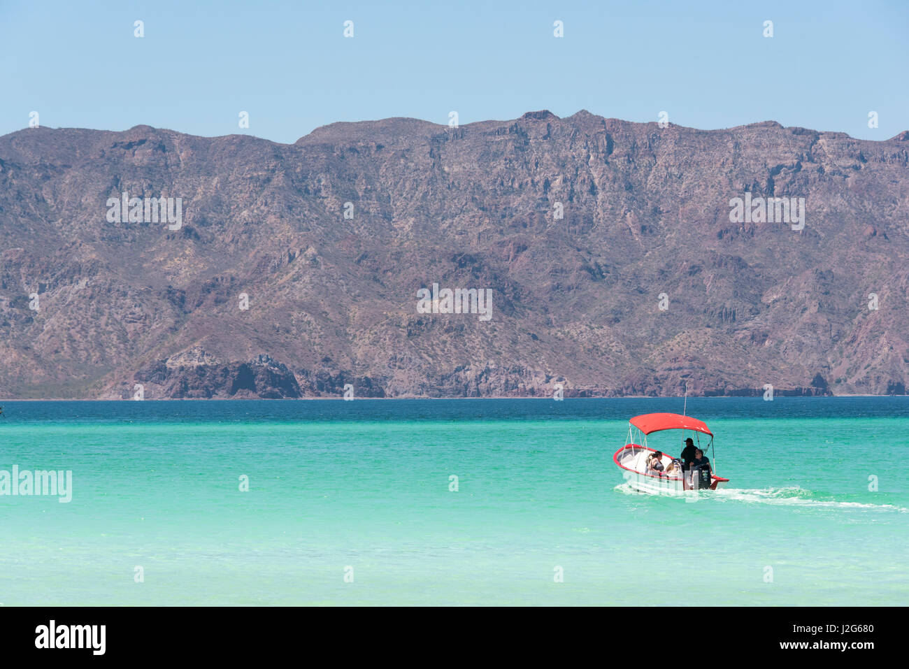 Mexico, Baja California Sur, Sea of Cortez. View to mainland from Isla Coronado Stock Photo