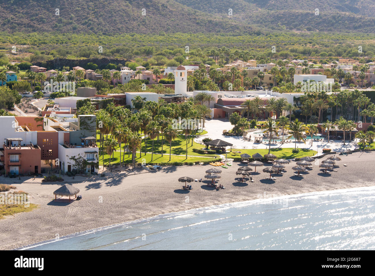 Mexico, Baja California Sur, Sea of Cortez, Loreto Bay. View of Golf Resort  and Spa from Nopolo Rock Stock Photo - Alamy