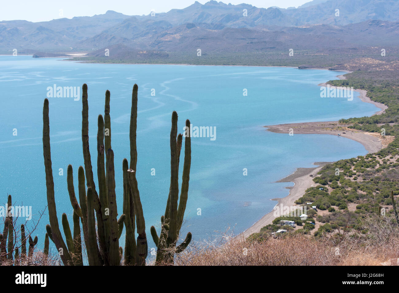 Mexico, Baja California Sur, Loreto Bay. Views from Hart Trail that