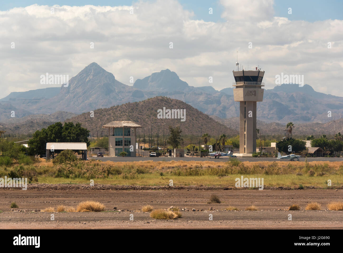 Mexico, Baja California Sur. Loreto airport, Sierra de la Giganta Stock Photo Alamy