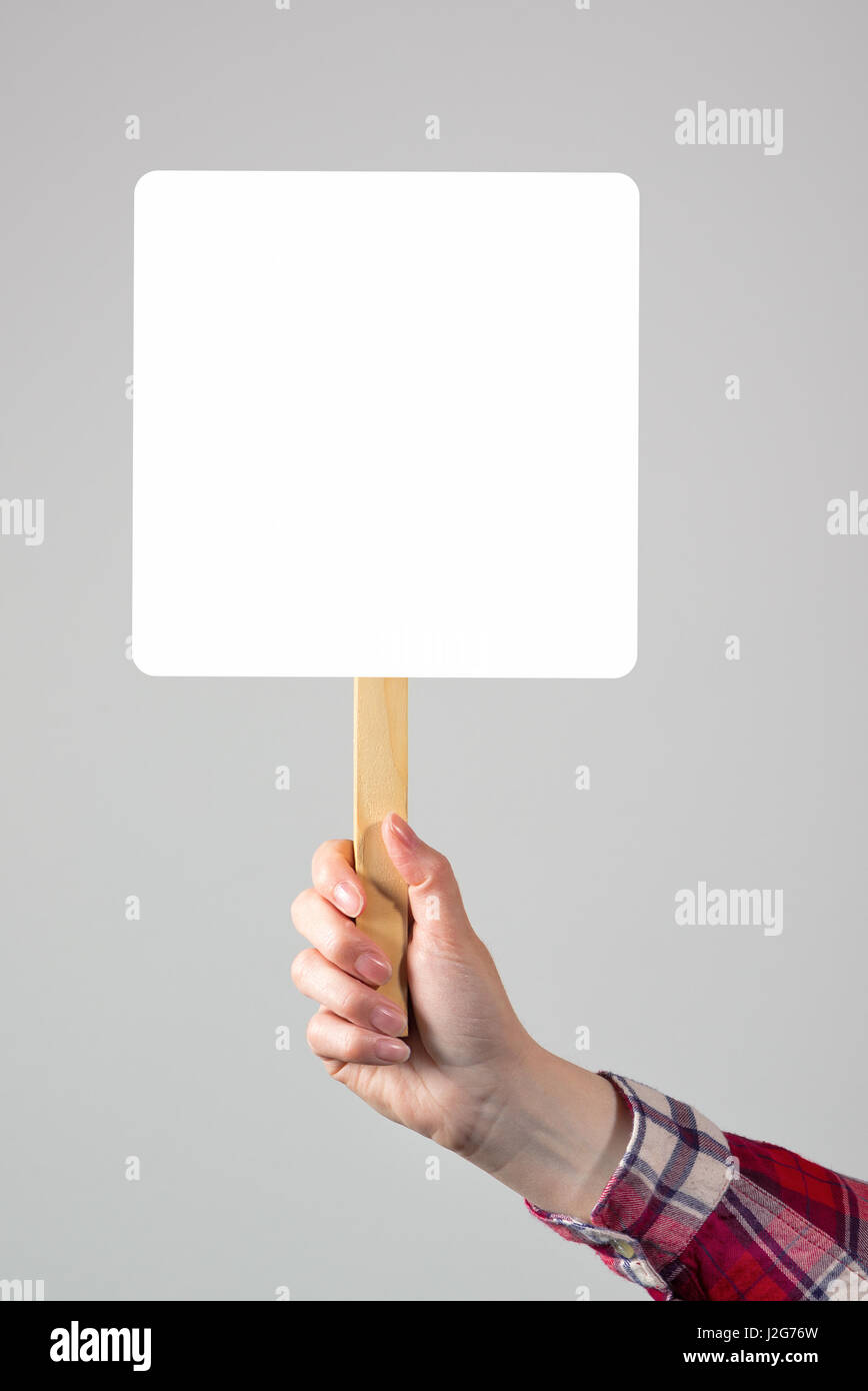 Download Female Hand Holding Blank Mock Up Banner Sign As Copy Space For Stock Photo Alamy Yellowimages Mockups