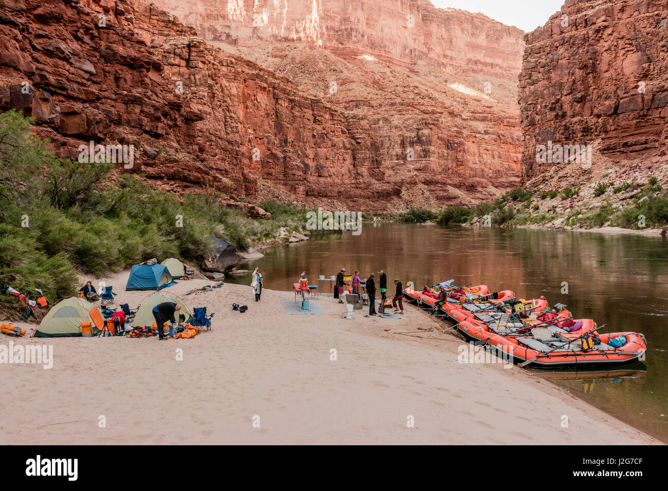 Rafting the Colorado River through Grand Canyon National Park. Arizona