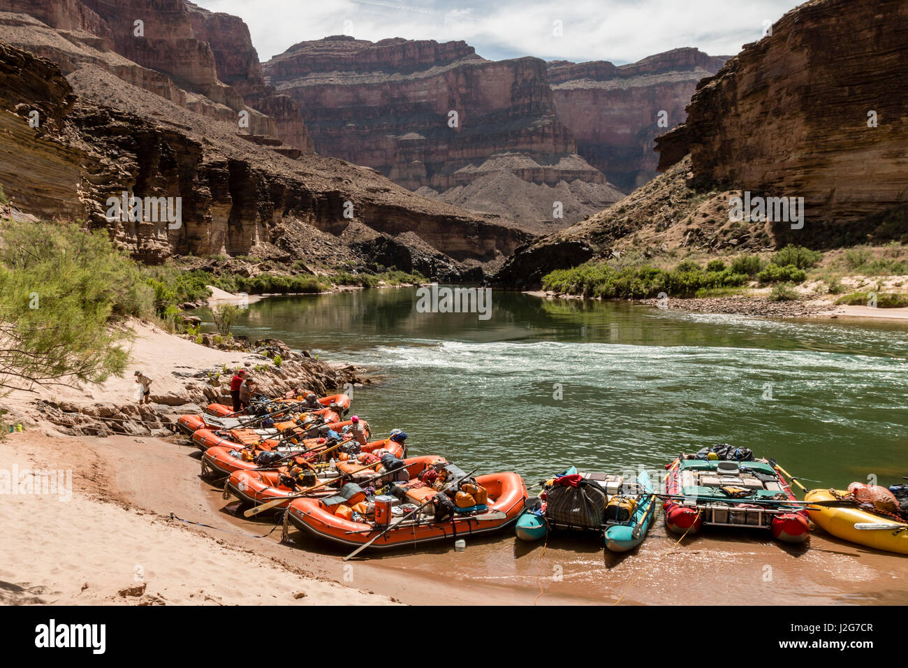 Rafting the Colorado River through Grand Canyon National Park. Arizona ...