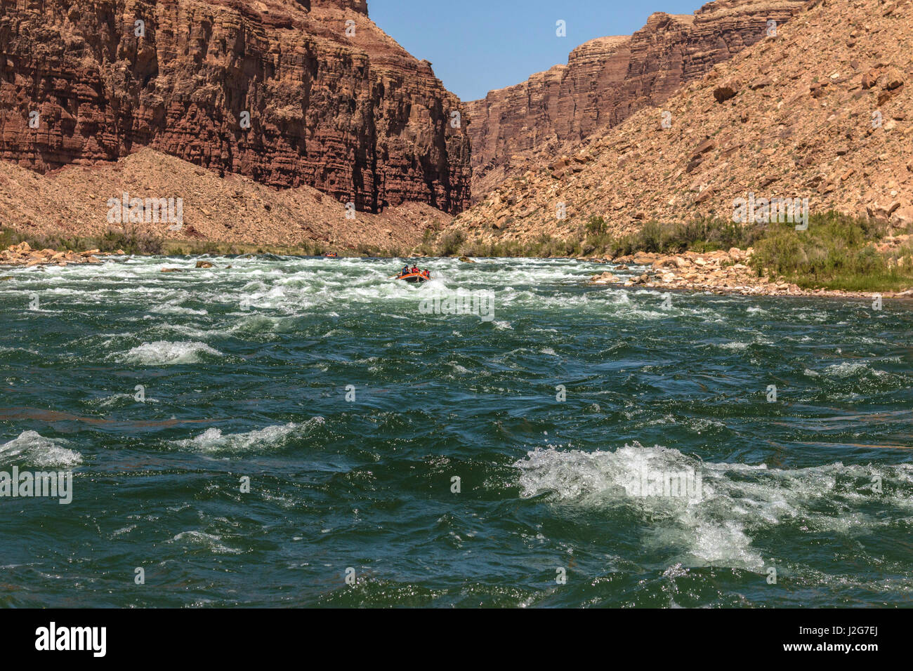 Rafting the Colorado River through Grand Canyon National Park. Arizona