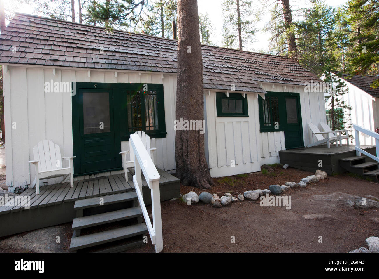 USA, California, Yosemite National Park, White Wolf Hard-sided cabins Stock Photo