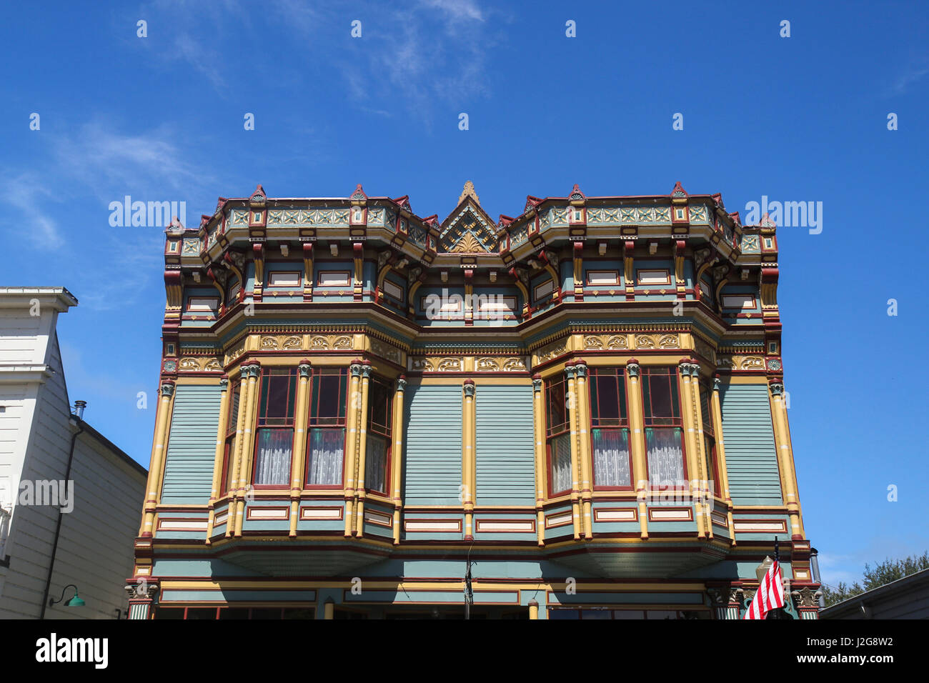 Detail of Victorian architecture in Ferndale, California, USA Stock