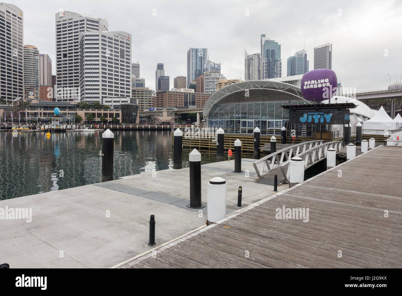 Darling Harbour, Sydney, Australia on an overcast day Stock Photo