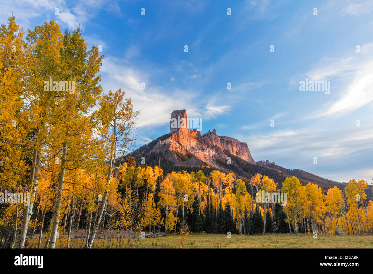 Chimney Rock And Courthouse Mountain In Late Autumn Light In The 