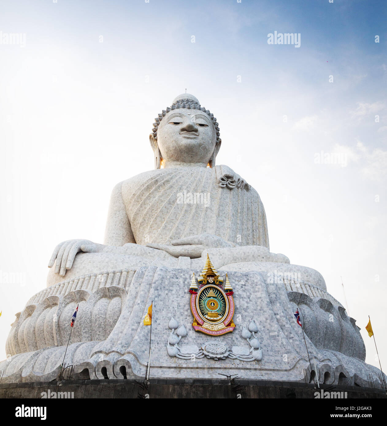 Big marble buddha statue on asian Phuket island, Thailand Stock Photo ...