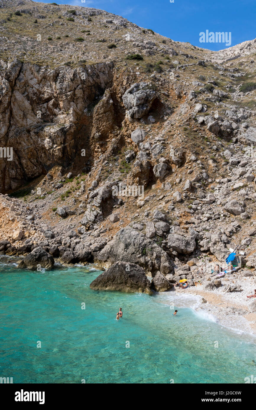 Mali bok beach at Orlec on the Cres Island, Adriatic Sea in Croatia ...