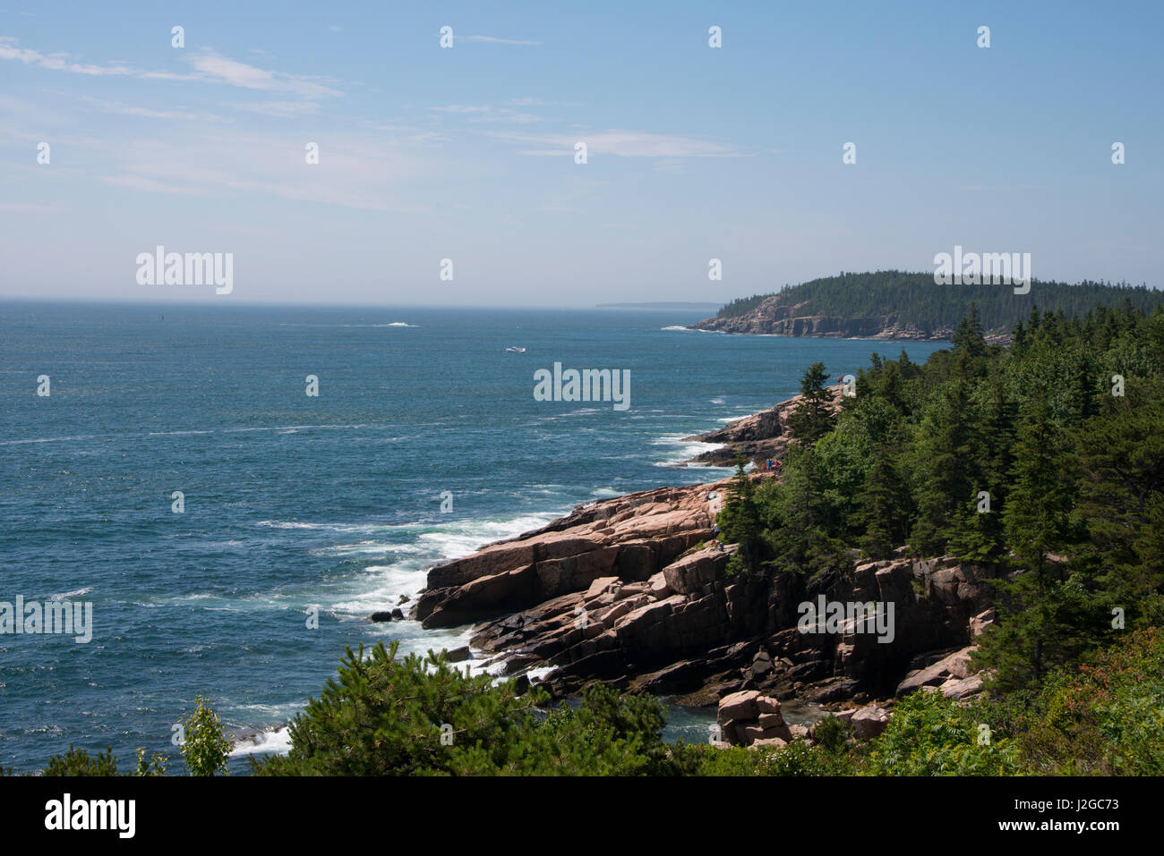 Maine, Bar Harbor, Acadia National Park. Rocky coastal view. (Large format sizes available) Stock Photo