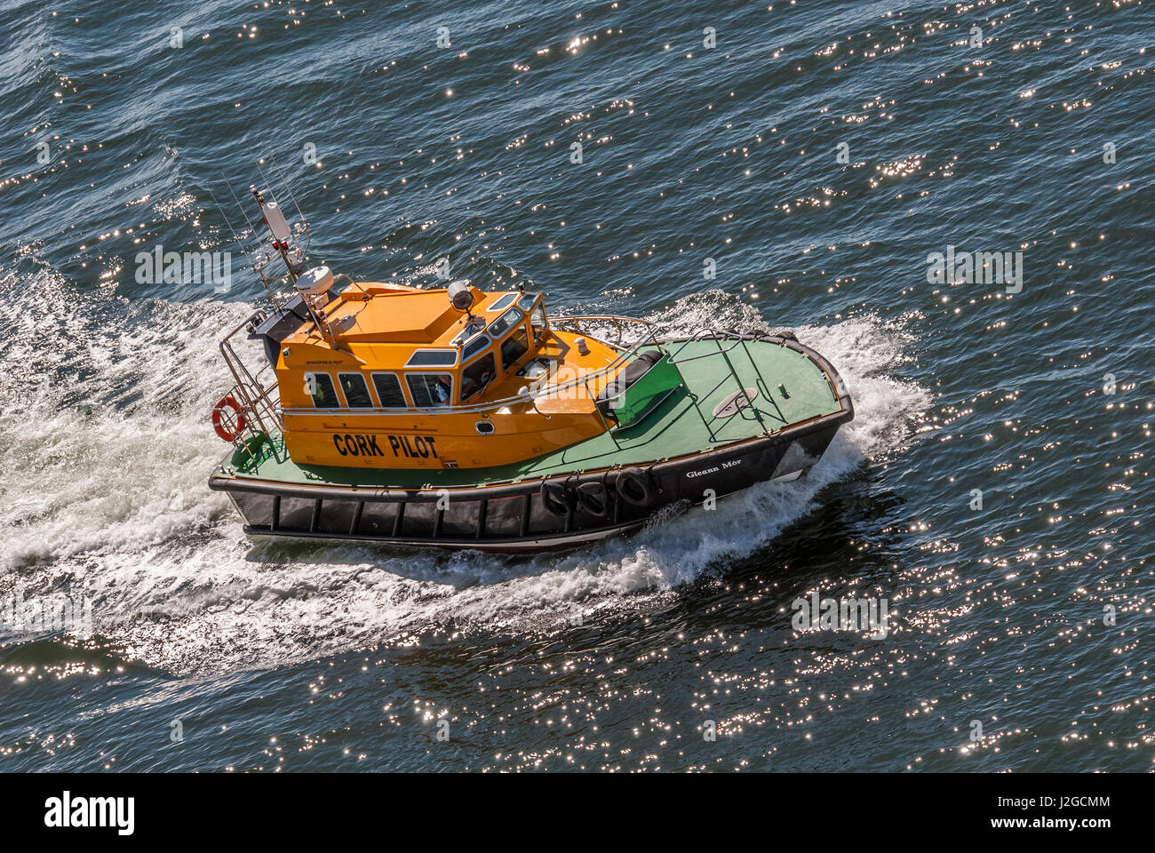 Cork harbour pilot boat in action Stock Photo - Alamy