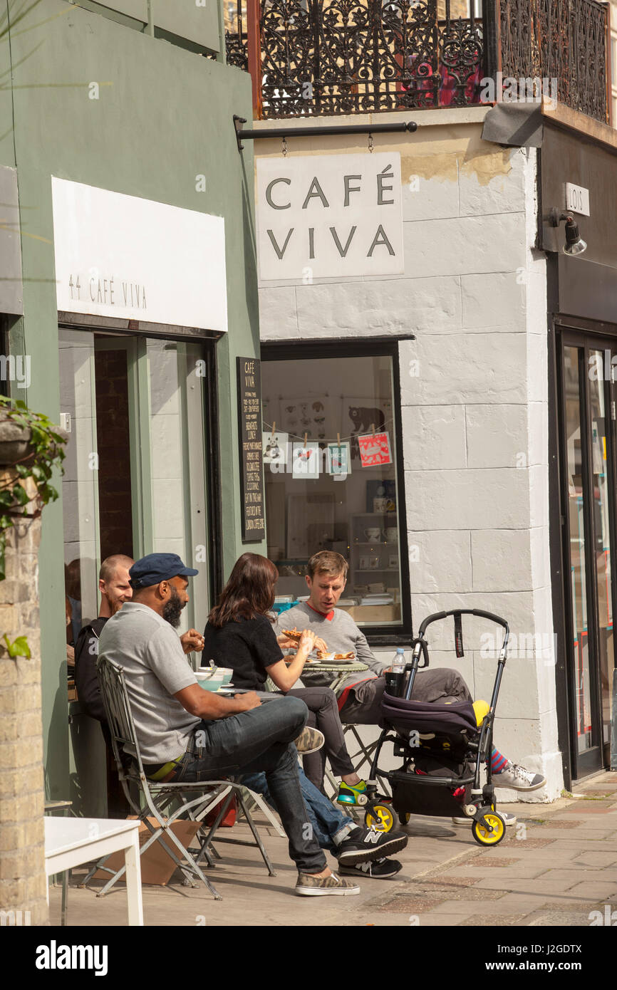 Cafe Viva on Choumert Road. Photographs from Choumert Road, in Peckham in  South London. Choumert Road is next to Rye Lane, which is the main high str  Stock Photo - Alamy