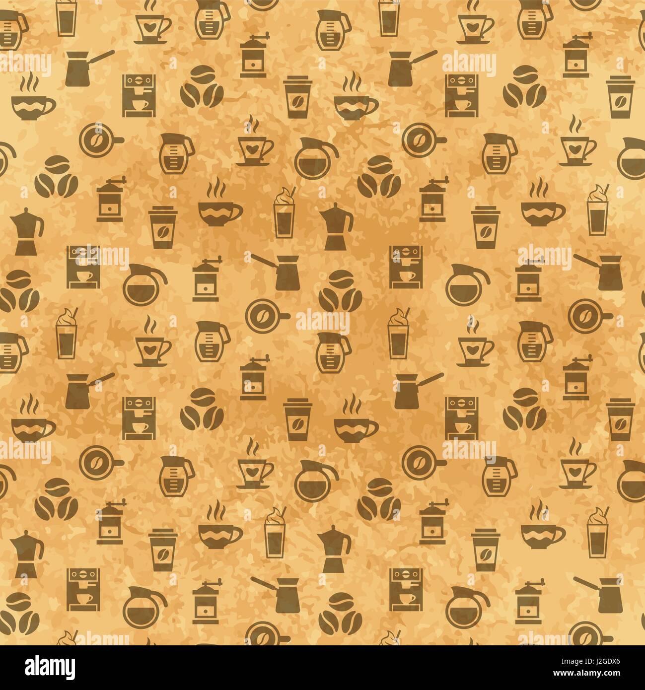 Coffee seamless pattern. Background with icons Stock Vector Image & Art ...