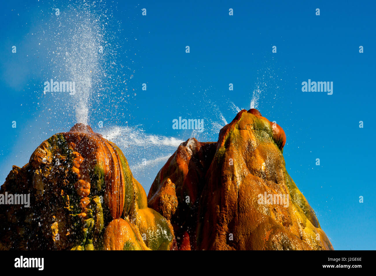 USA, Nevada, Gerlach, Fly Geyser, Black Rock Desert (Large format sizes available) Stock Photo
