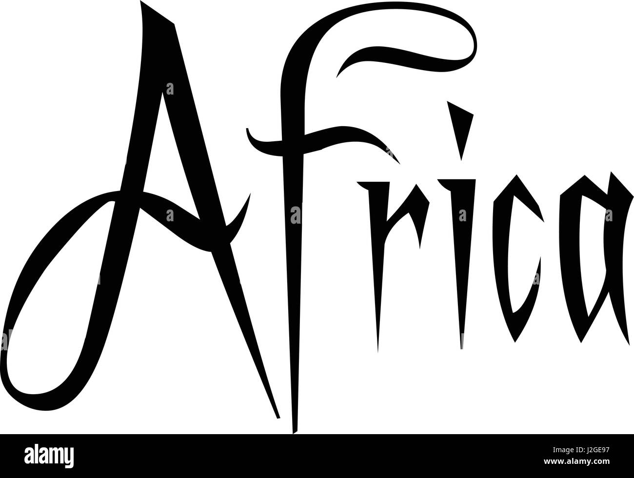 Arfrica Text Sign illustration on white Background Stock Vector