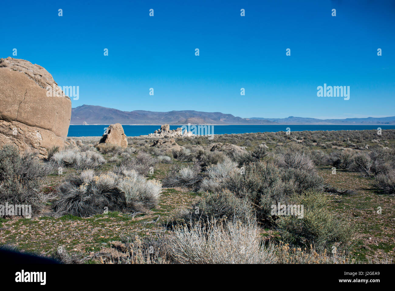 USA, Nevada, Nixon, Pyramid Lake Paiute Tribe Reservation, showing Lake