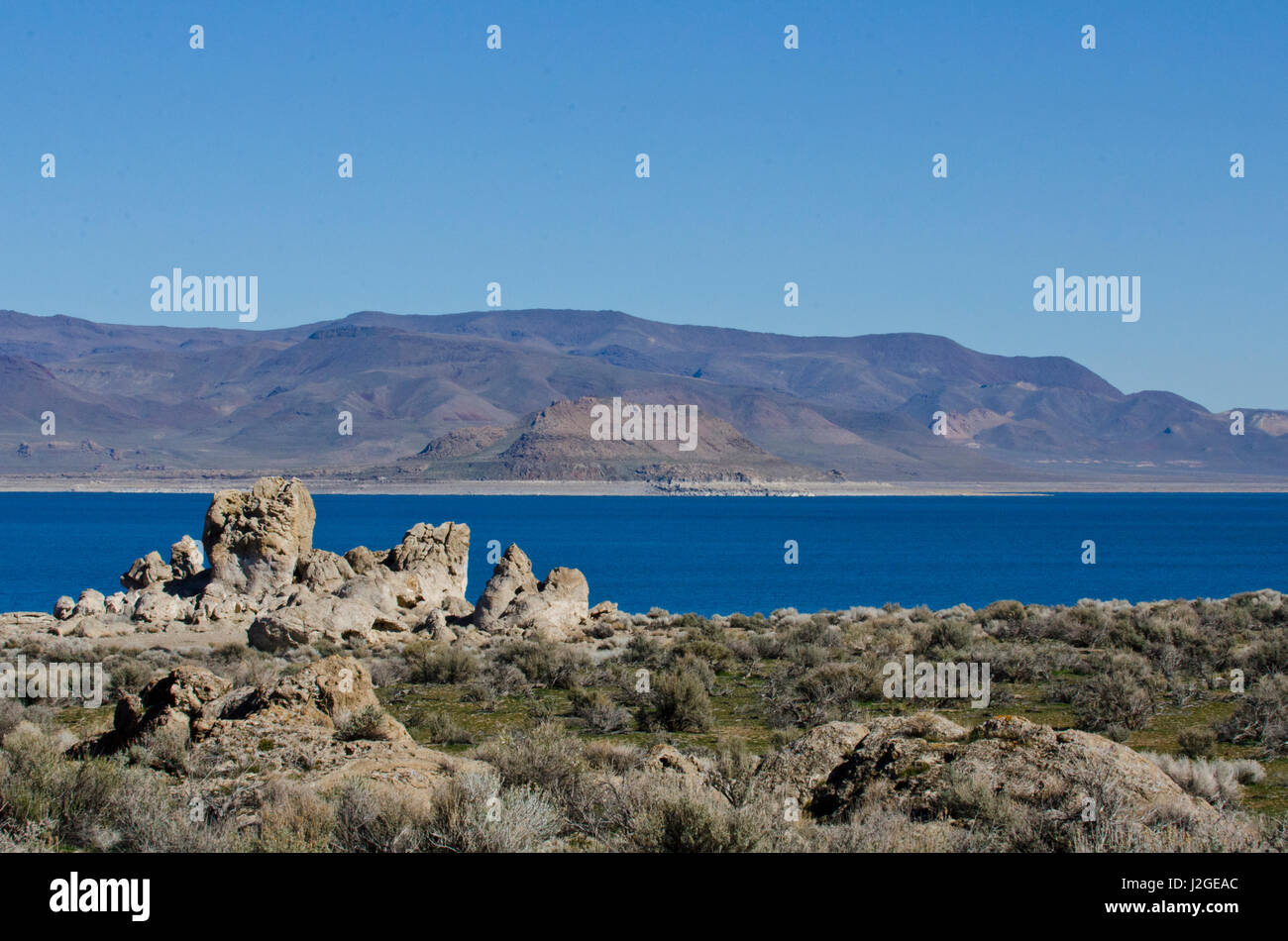 USA, Nevada, Nixon, Pyramid Lake Paiute Tribe Reservation, showing Lake
