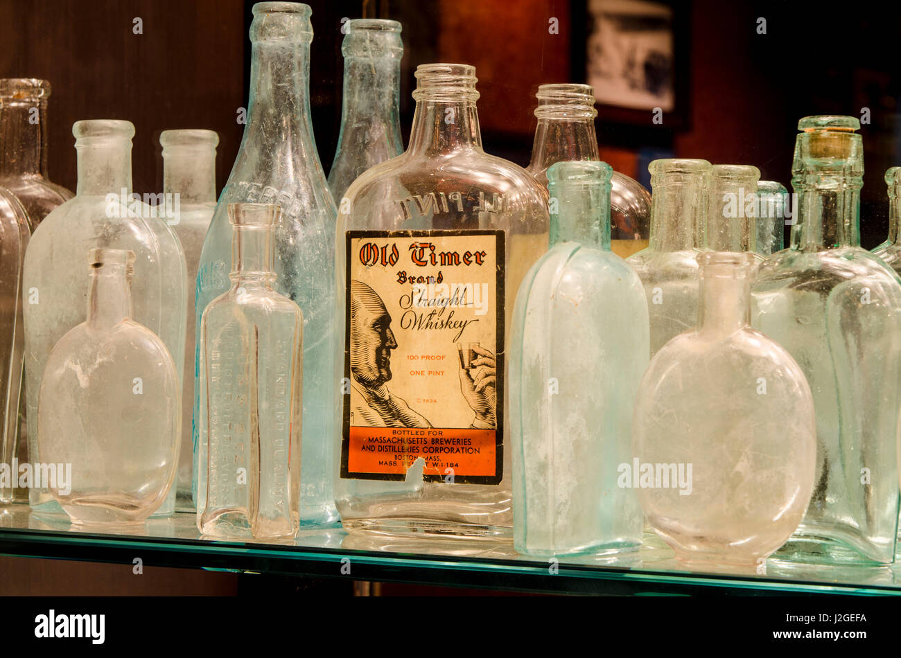 Exhibits and displays in The Mob Museum Las Vegas, Nevada. Stock Photo