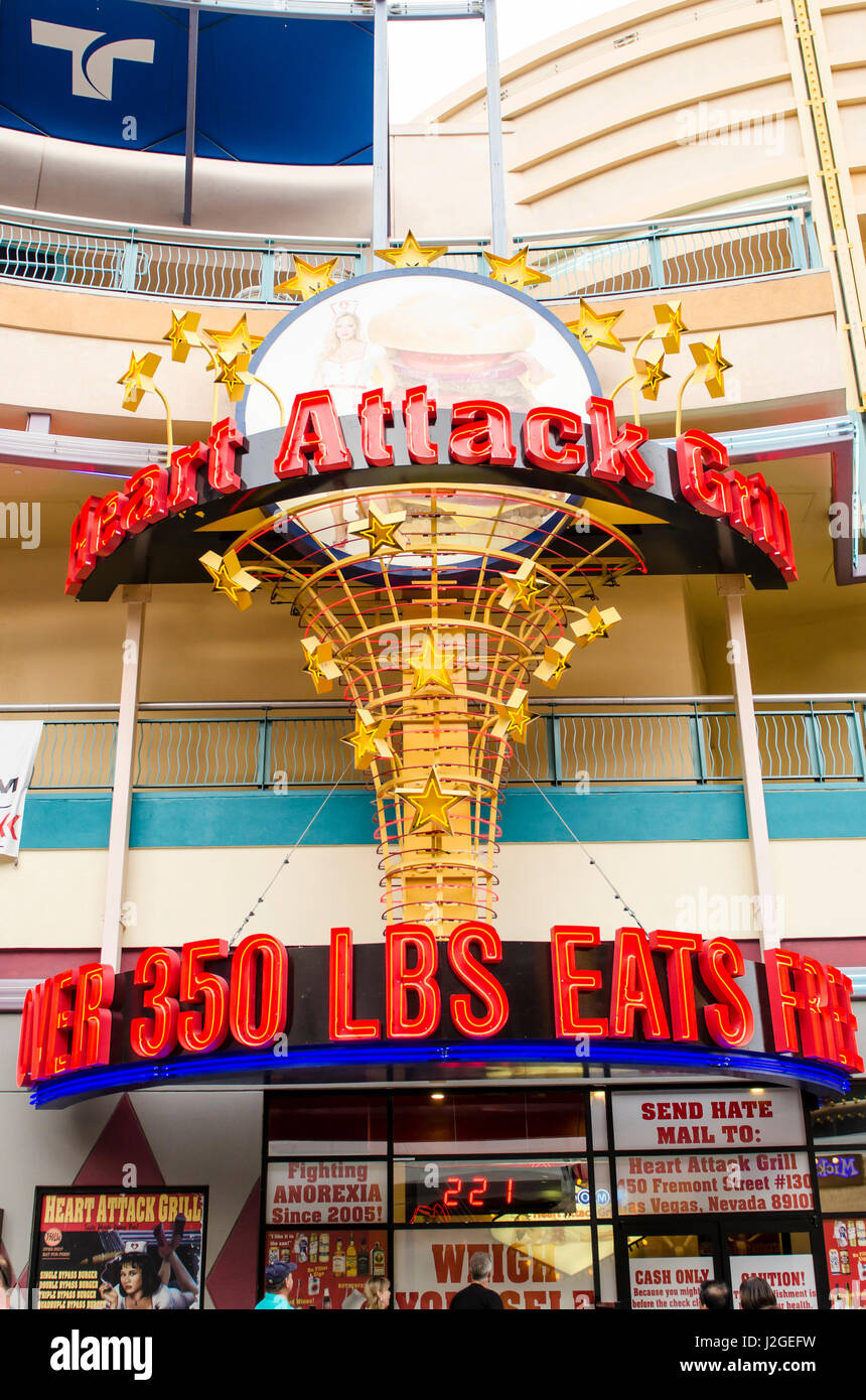 Heart Attack Grill, Las Vegas, Nevada. Stock Photo