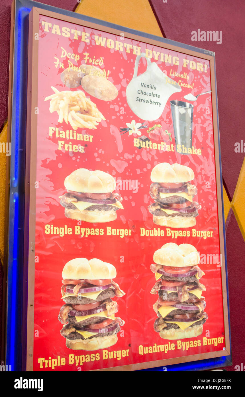Heart Attack Grill, Las Vegas, Nevada. Stock Photo