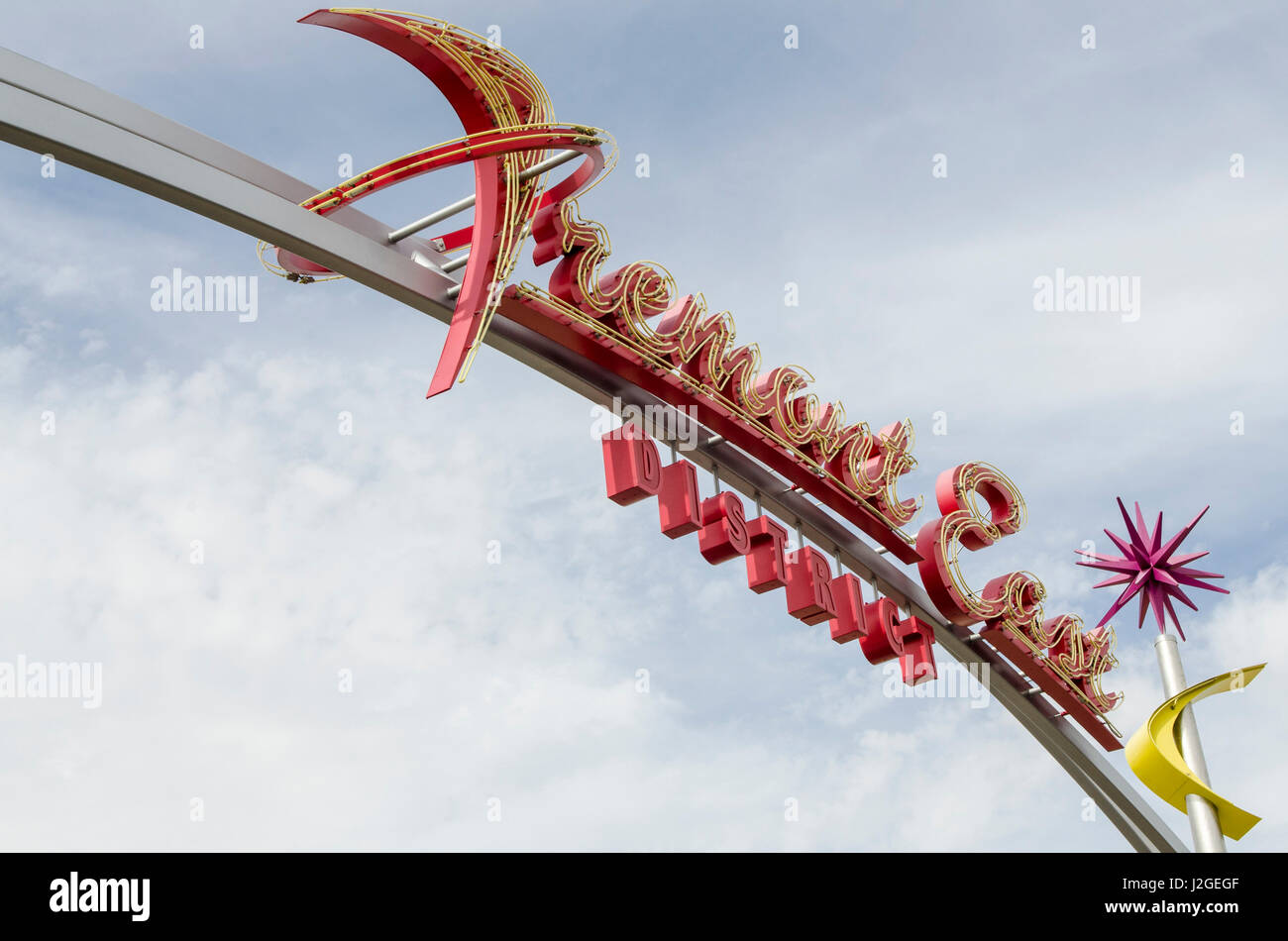 Fremont Street and neon sign, Las Vegas, Nevada. Stock Photo