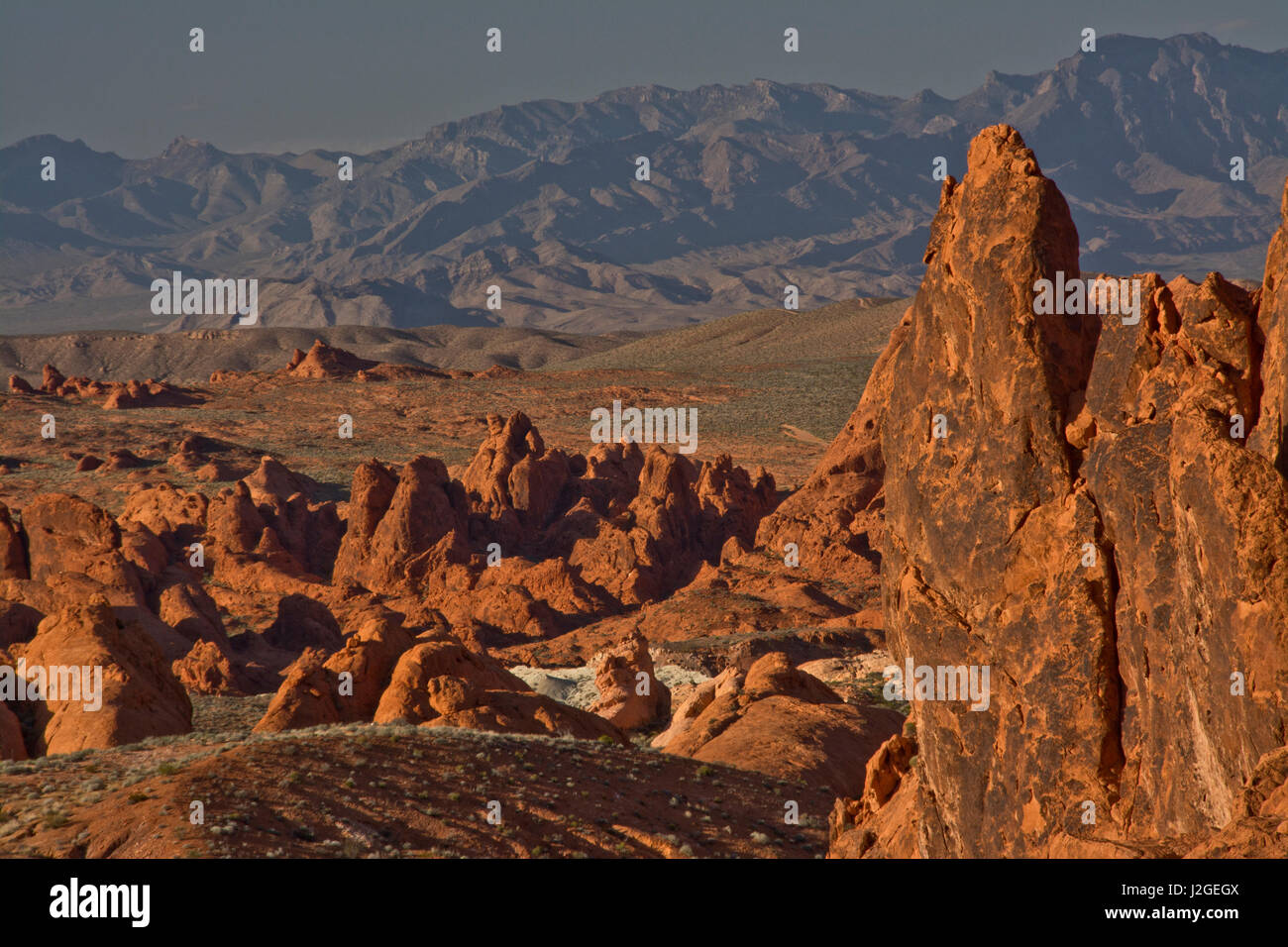 Rock Formations, mountains, Scenic Route, Valley of Fire State Park, Overton, Nevada, USA Stock Photo