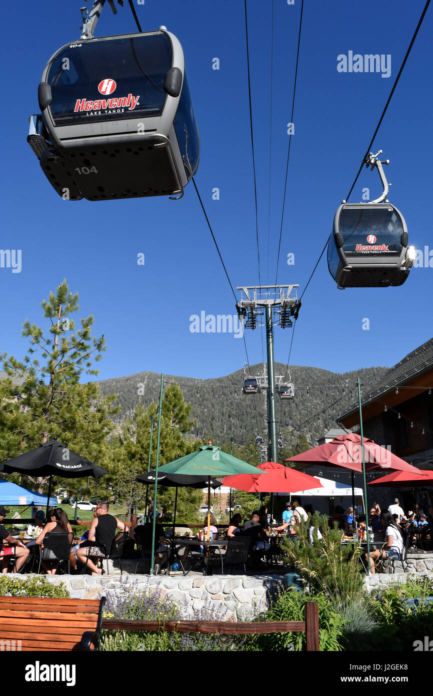 Nevada, Lake Tahoe, Heavenly Resort Gondolas. Stock Photo