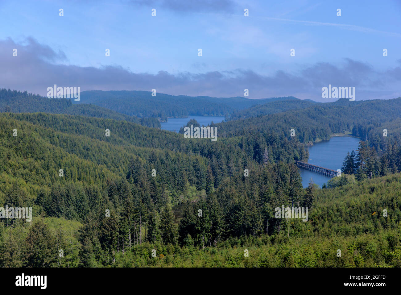 Looking down onto Tahkenitch Lake in the Siuslaw National Forest near