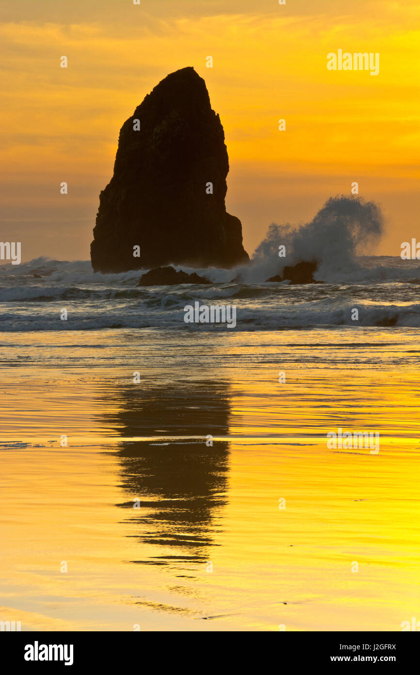 Sunset, Cannon Beach, Oregon, USA Stock Photo Alamy