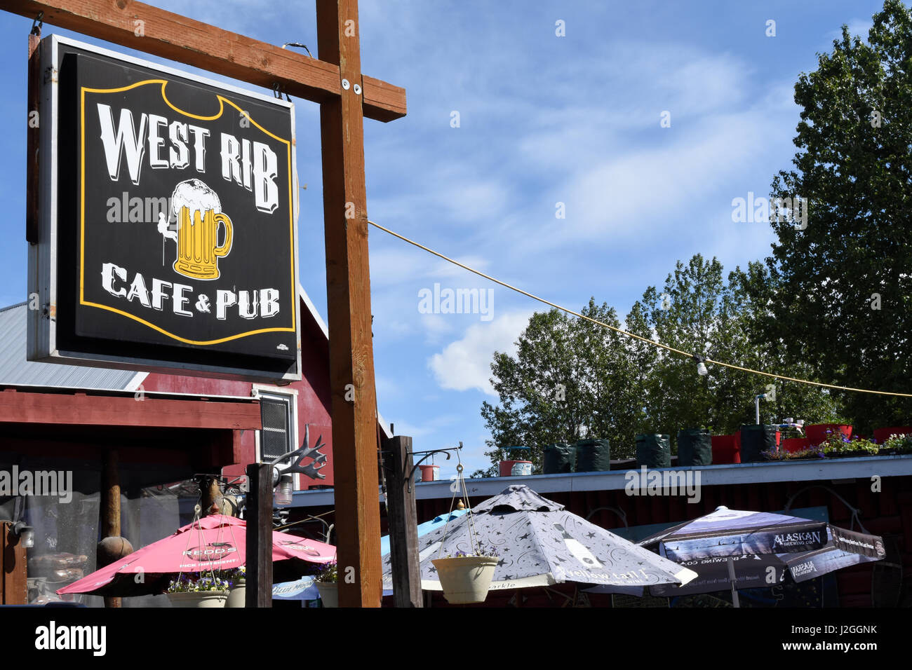 USA, Alaska, Talkeetna, shops in town Stock Photo Alamy