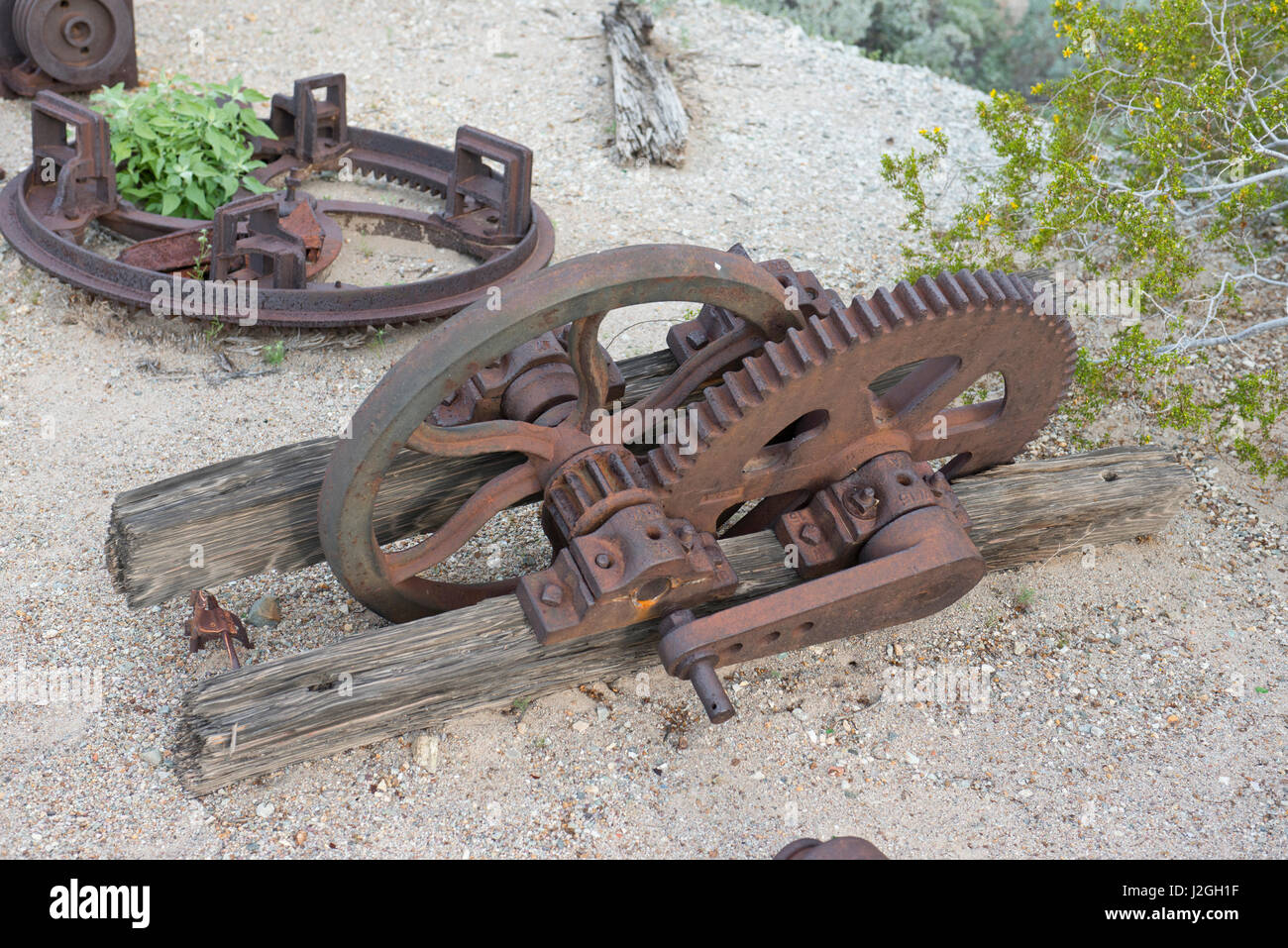 USA, Arizona, Ajo, Copper Mine, Mining equipment gears (Large format sizes available Stock Photo