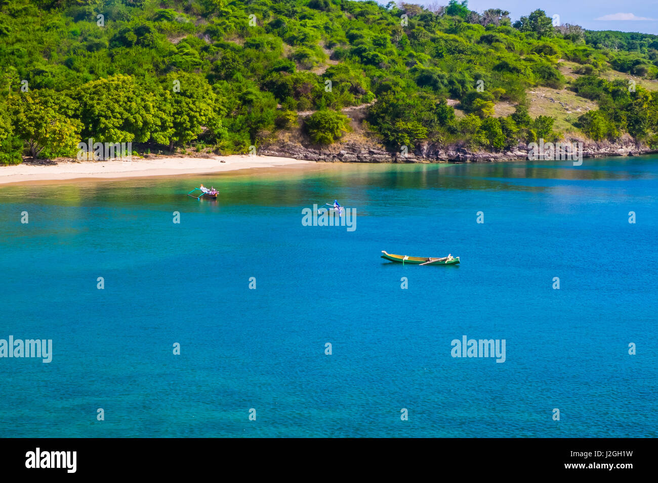 Tropical exotic islands in Lombok Indonesia. Stock Photo