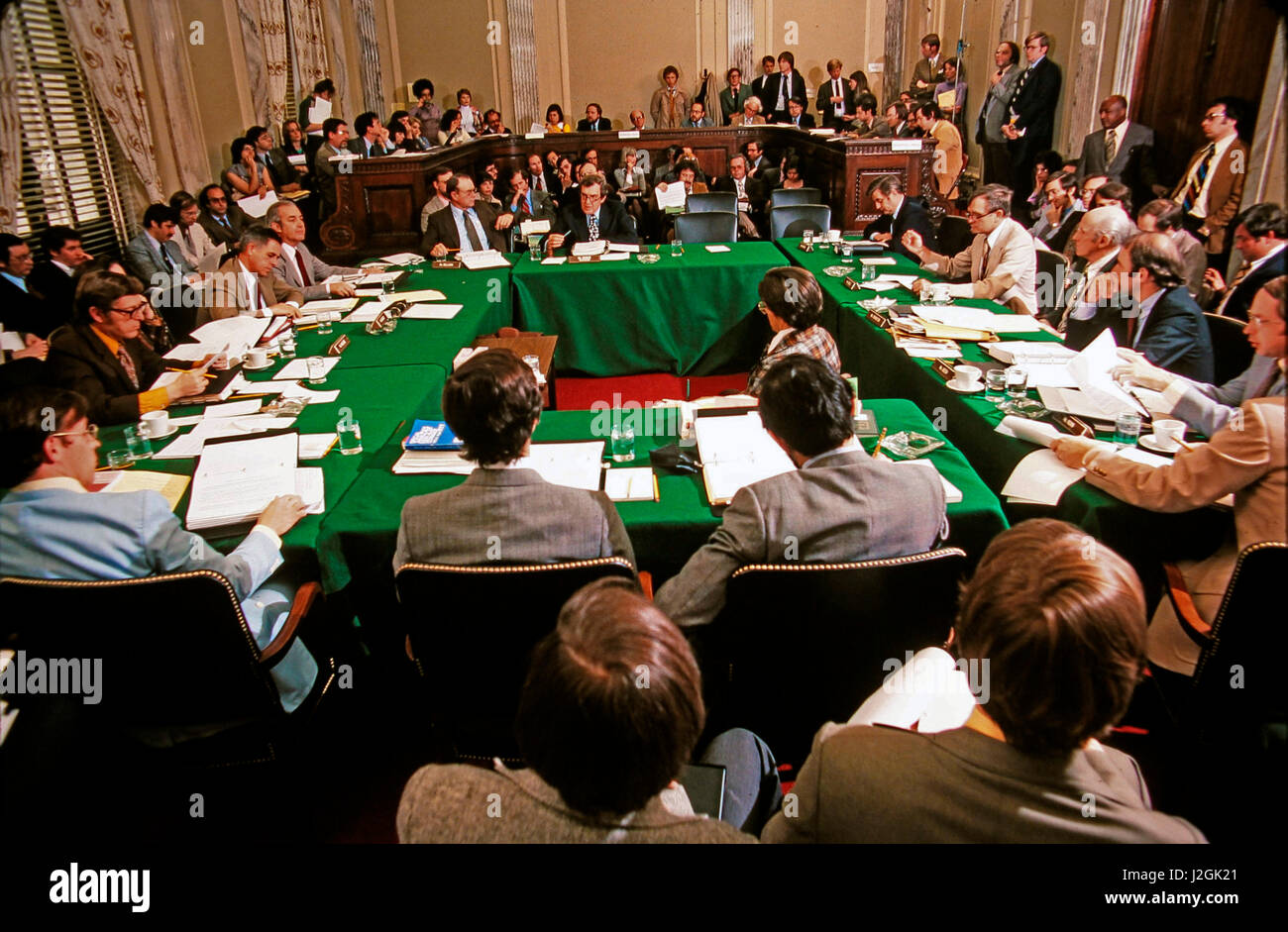 A Congressional budget hearing in March 1976. (Large format sizes available) Stock Photo