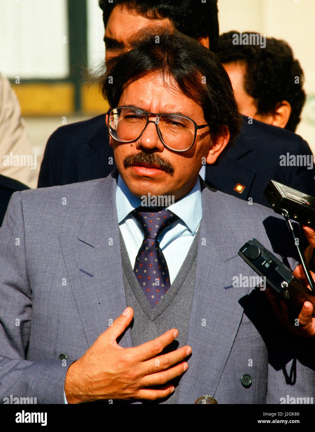 Daniel Ortega, President of Nicaragua in November 1987. Stock Photo
