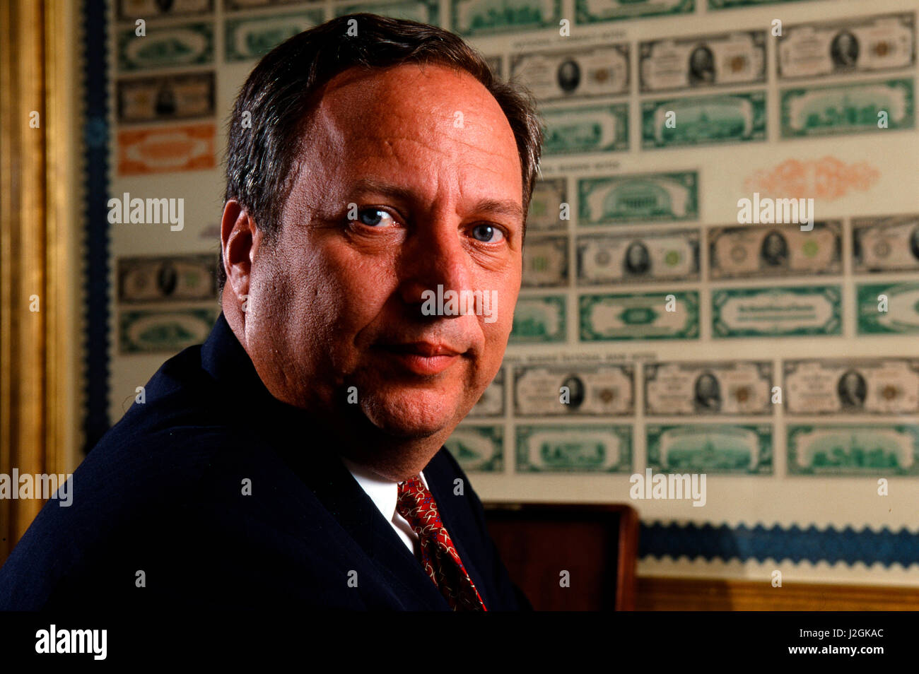 Secretary of the Treasury Lawrence Summers photographed at the Treasury Department on August 23 1999 Stock Photo