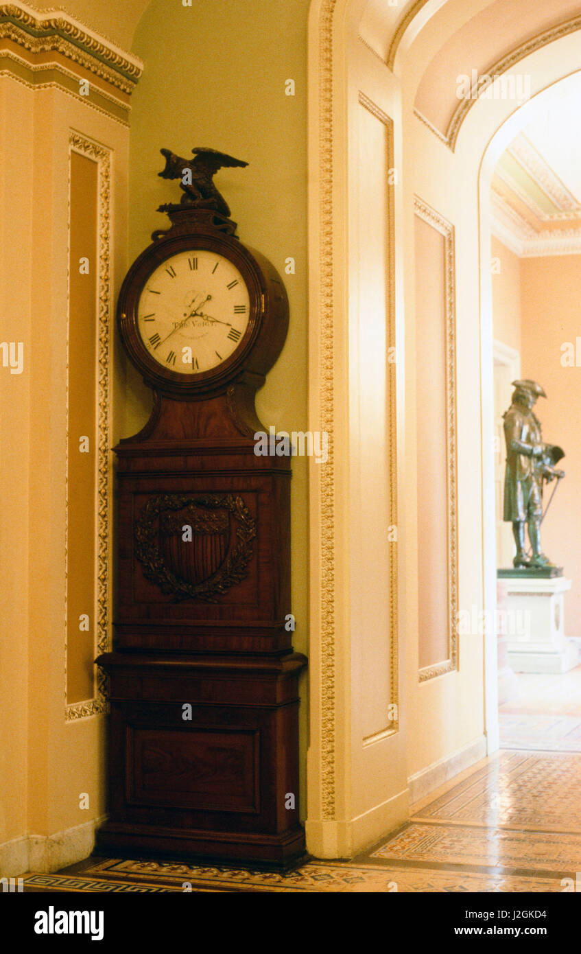 The Ohio Clock on the second floor of the US Capitol in 1968 Stock