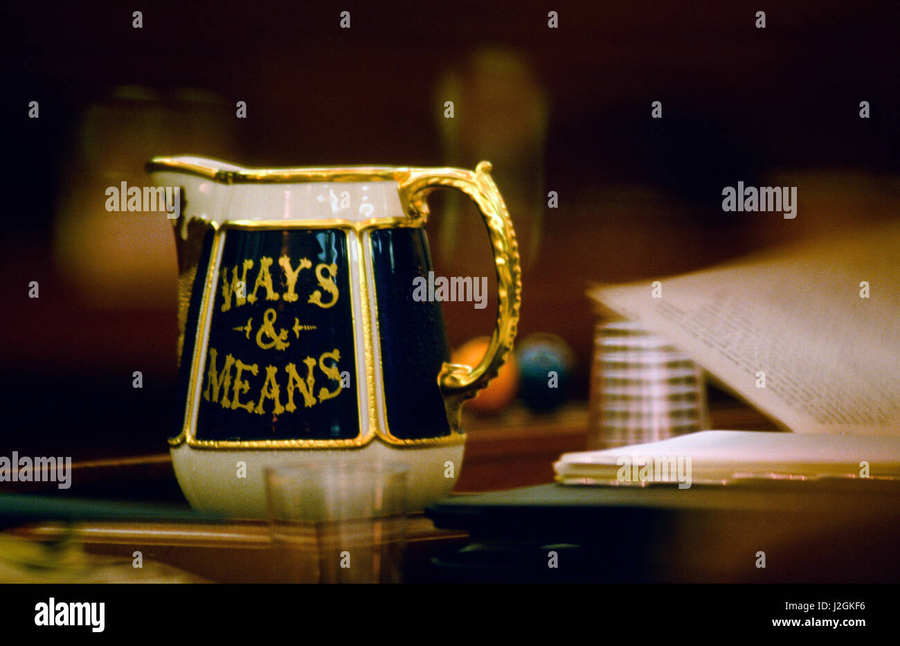 A water pitcher in the House of Representatives 'Ways and Means ...