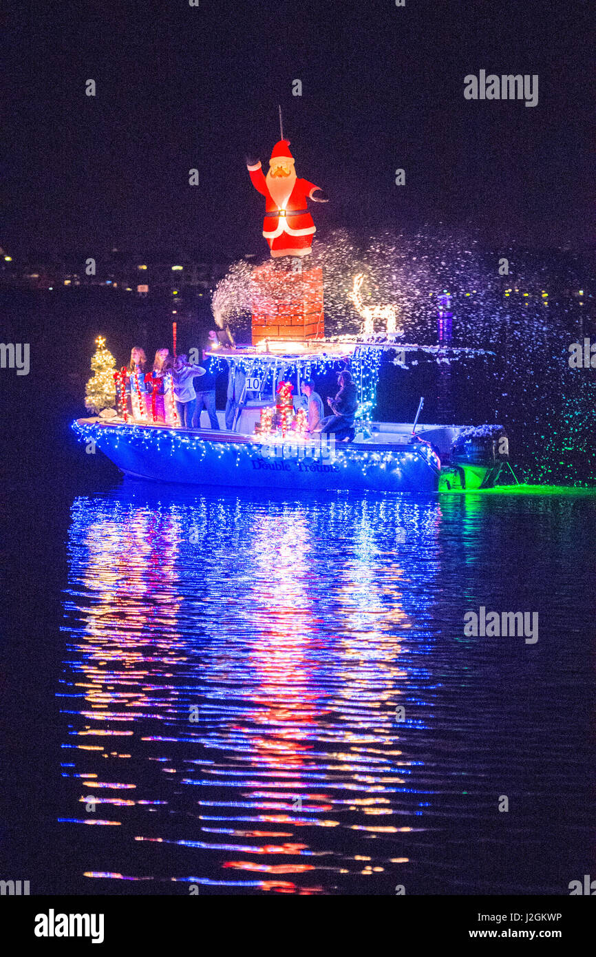 Christmas boat parade, New Smyrna Beach, Florida, USA Stock Photo Alamy