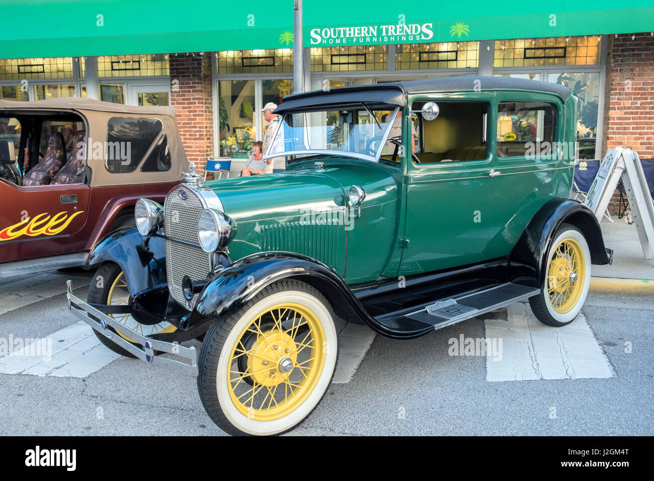 USA, Florida, New Smyrna Beach, classic car show, 1928 Ford Model A
