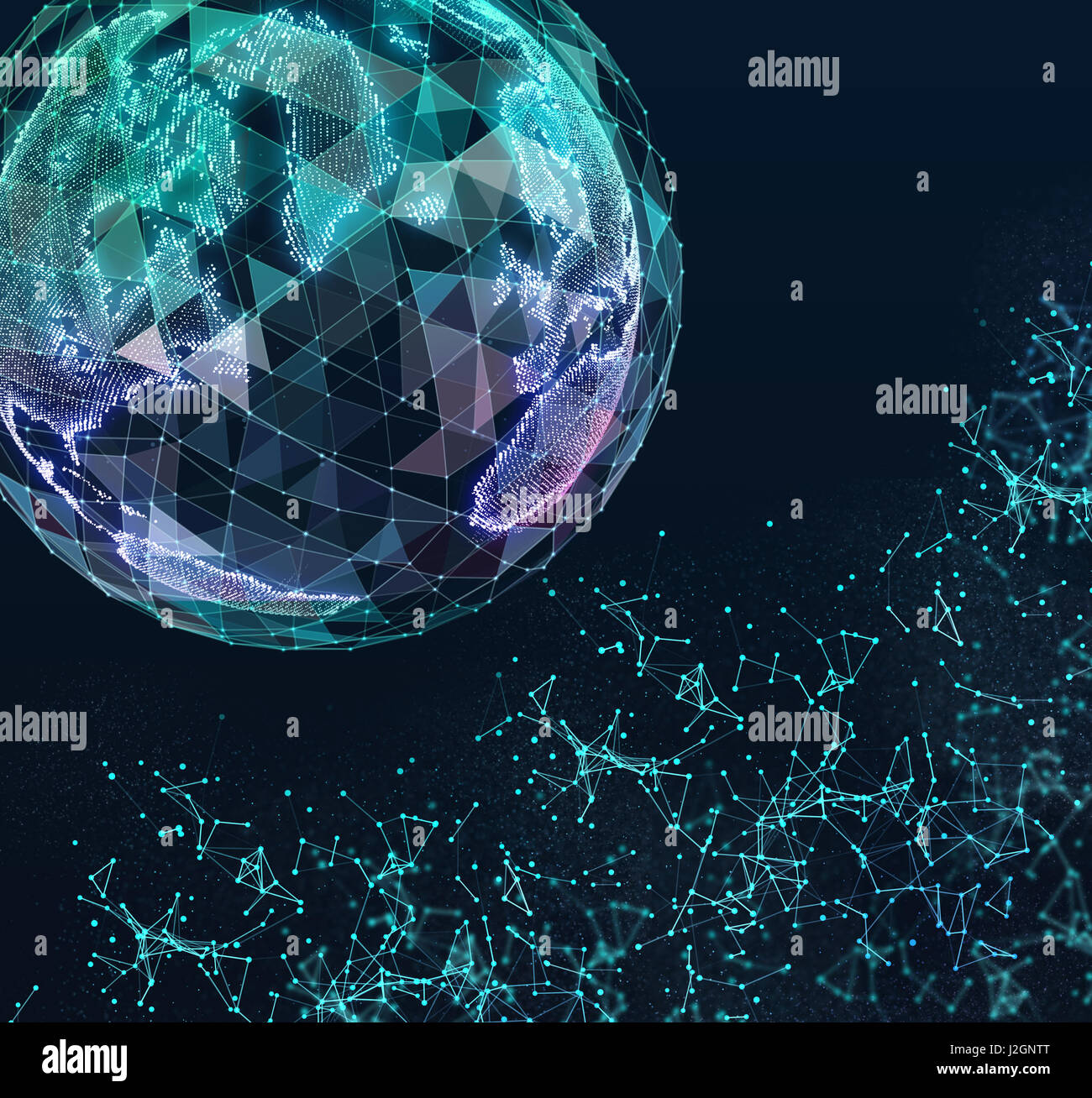 Network data connection technology. Digital abstract 3d illustration ...
